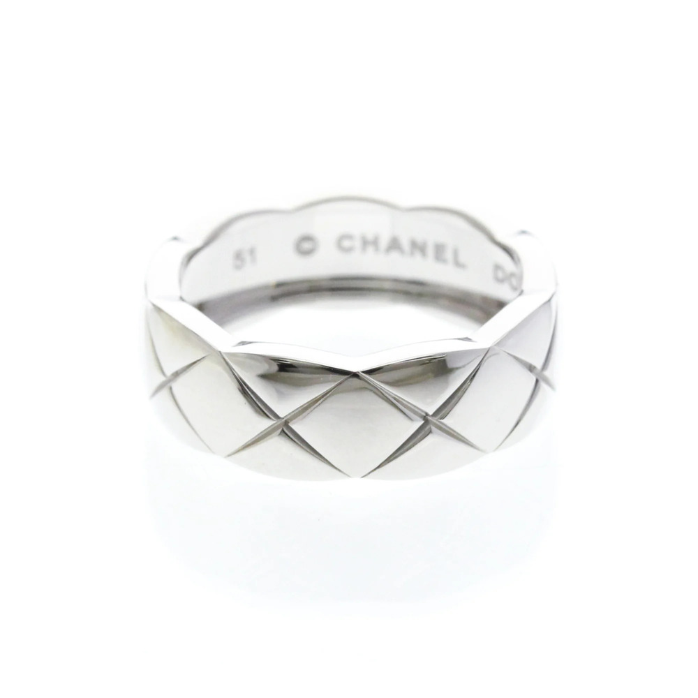 Chanel Coco Crush Ring Medium Model White Gold (18K) Fashion No Stone Band Ri...